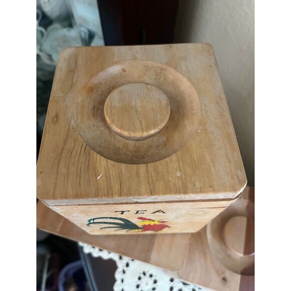 Antique Rustic Wooden Nesting Chicken Rooster Canister Set Of 4 Boxes - Picture 7 of 11